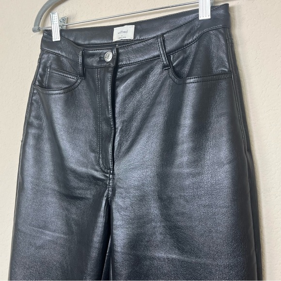 Aritzia Wilfred The Melina High Waisted Vegan
Leather Straight Leg Black Pant - Picture 8 of 16